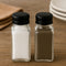 REGENT CLEOPATRA SALT & PEPPER GLASS SHAKERS WITH BLACK LIDS, 85ML