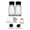 REGENT CLEOPATRA SALT & PEPPER GLASS SHAKERS WITH BLACK LIDS 2PK, 85ML