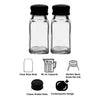 REGENT CLEOPATRA GLASS SALT & PEPPER SHAKERS WITH BLACK LIDS 2PK SET