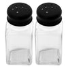 REGENT CLEOPATRA SALT & PEPPER GLASS SHAKERS WITH BLACK LIDS 2PK, 85ML