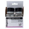 REGENT CLEOPATRA SALT & PEPPER GLASS SHAKERS WITH BLACK LIDS, 2 PIECE SET