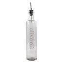 REGENT ROUND OLIVE OIL & BALSAMIC BOTTLES PRINTED, WITH POURERS EA, 500ML (335X60MM DIA)