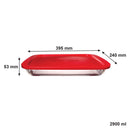 MARINEX RECT. ROASTER WITH RED PLASTIC LID, 2.9LT (395X240X53MM)