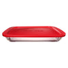MARINEX RECT. ROASTER WITH RED PLASTIC LID, 2.9LT (395X240X53MM)