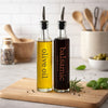 REGENT ROUND GLASS PRINTED OLIVE OIL & BALSAMIC VINEGAR BOTTLES WITH POURERS EA, 250ML