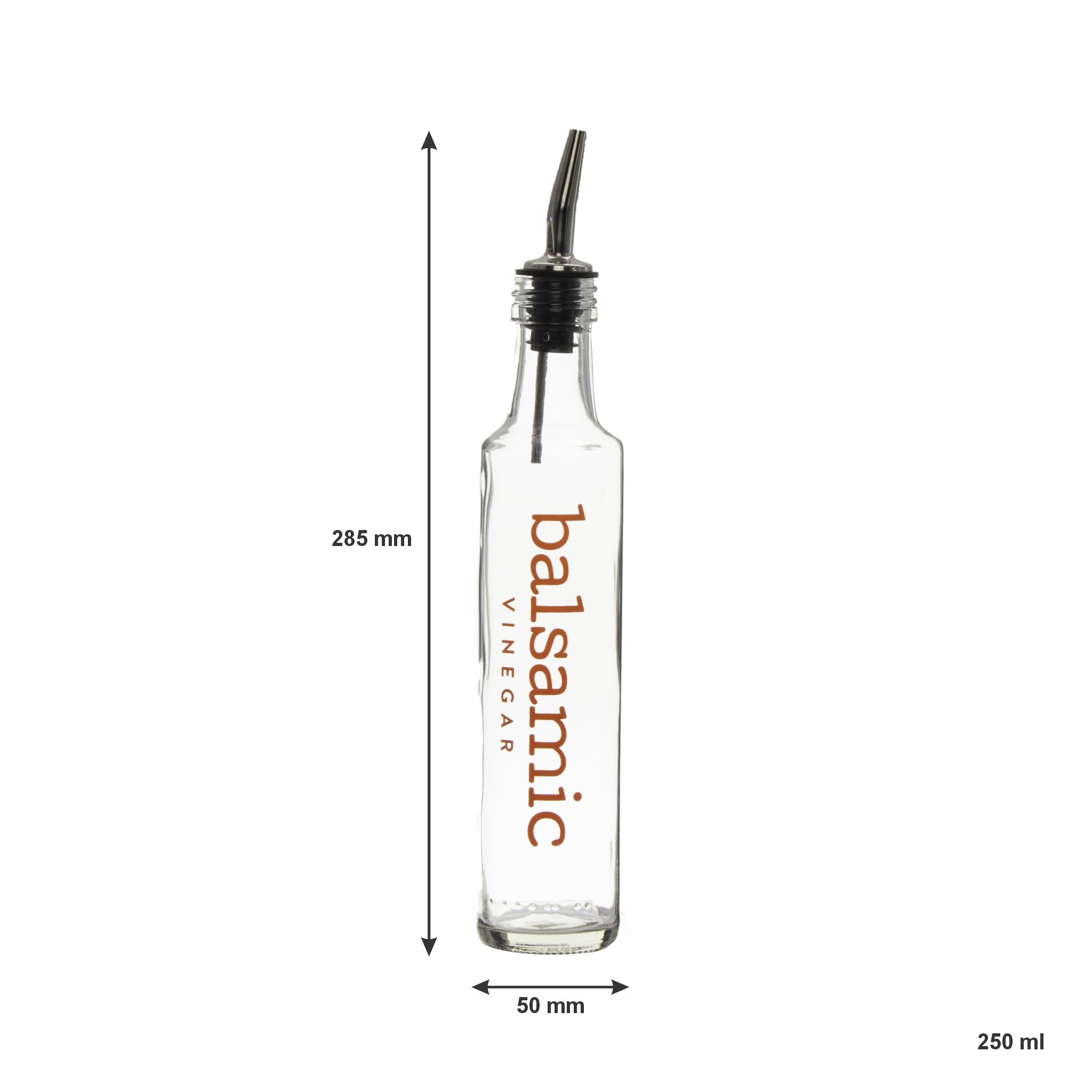 REGENT ROUND PRINTED OLIVE OIL & BALSAMIC VINEGAR BOTTLES WITH POURERS EA, 250ML