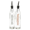 REGENT ROUND PRINTED OLIVE OIL & BALSAMIC VINEGAR BOTTLES WITH POURERS EA, 250ML