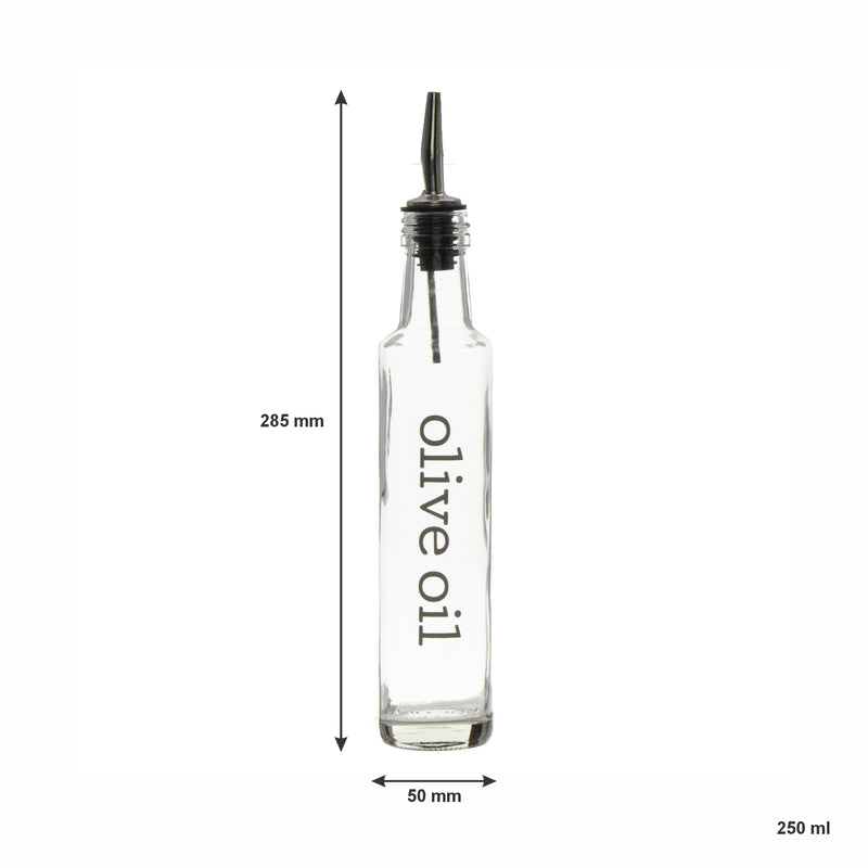REGENT ROUND OLIVE OIL & BALSAMIC VINEGAR BOTTLES WITH POURERS PRINTED EA, 250ML (285X50MM DIA)