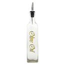 REGENT SQUARE OLIVE OIL & VINEGAR BOTTLES WITH GOLD PRINT AND POURERS EA, 500ML (262X74X74MM)