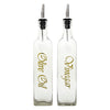 REGENT SQUARE GOLD PRINTED OLIVE OIL & VINEGAR BOTTLES WITH POURERS EA, 500ML