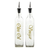 REGENT SQUARE OLIVE OIL & VINEGAR BOTTLES WITH GOLD PRINT AND POURERS EA, 500ML (262X74X74MM)