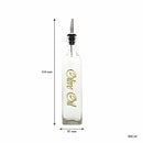 REGENT SQUARE OLIVE OIL & VINEGAR BOTTLES WITH GOLD PRINT AND POURERS EA, 500ML (262X74X74MM)