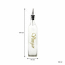 REGENT SQUARE OLIVE OIL & VINEGAR BOTTLES WITH GOLD PRINT AND POURERS EA, 500ML (262X74X74MM)