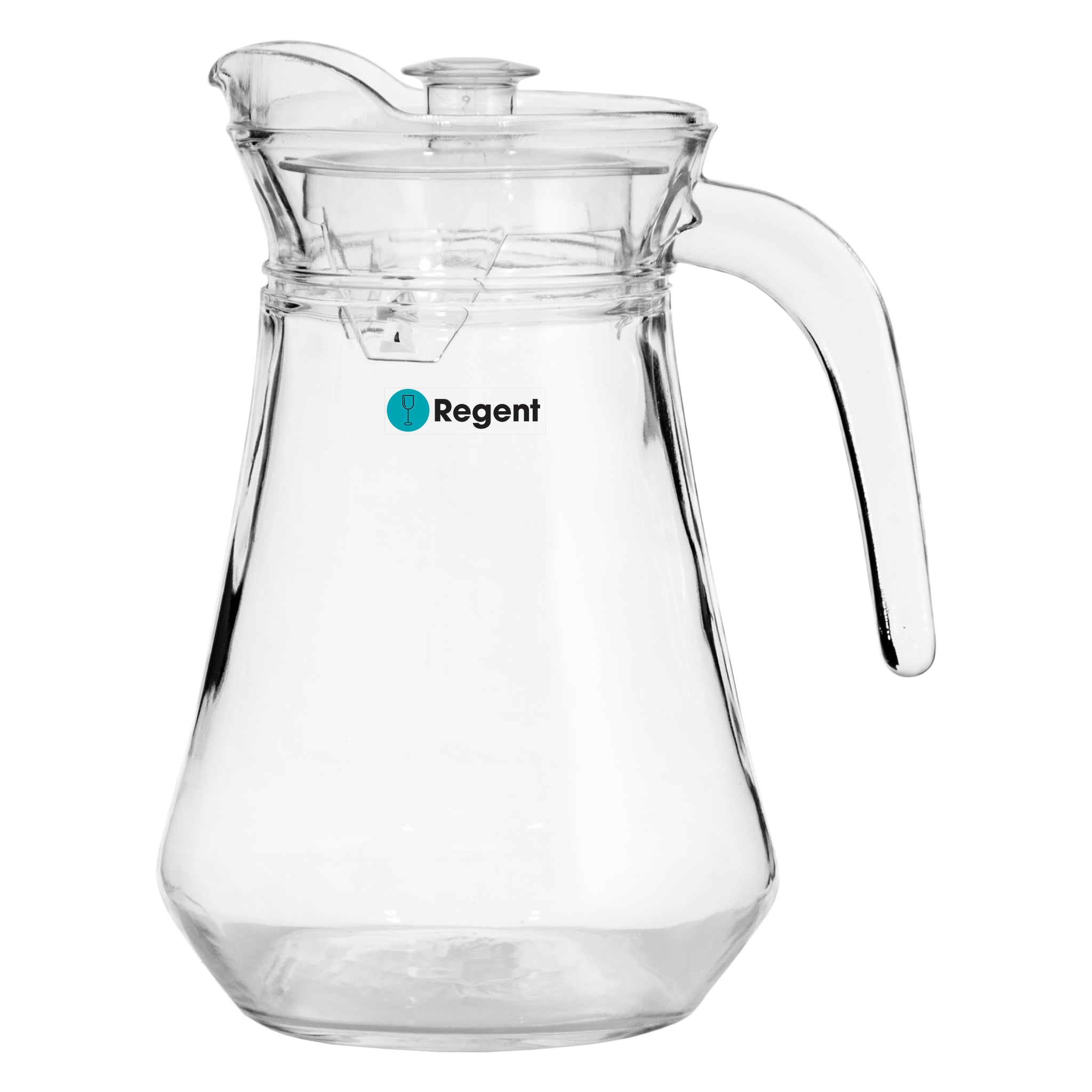 REGENT GLASS WATER JUG WITH CLEAR LID, 1.3L [CATERING]