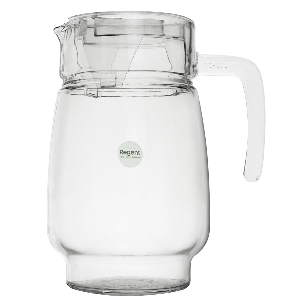 REGENT GLASS WATER JUG WITH CLEAR LID, 1.6L [CATERING]