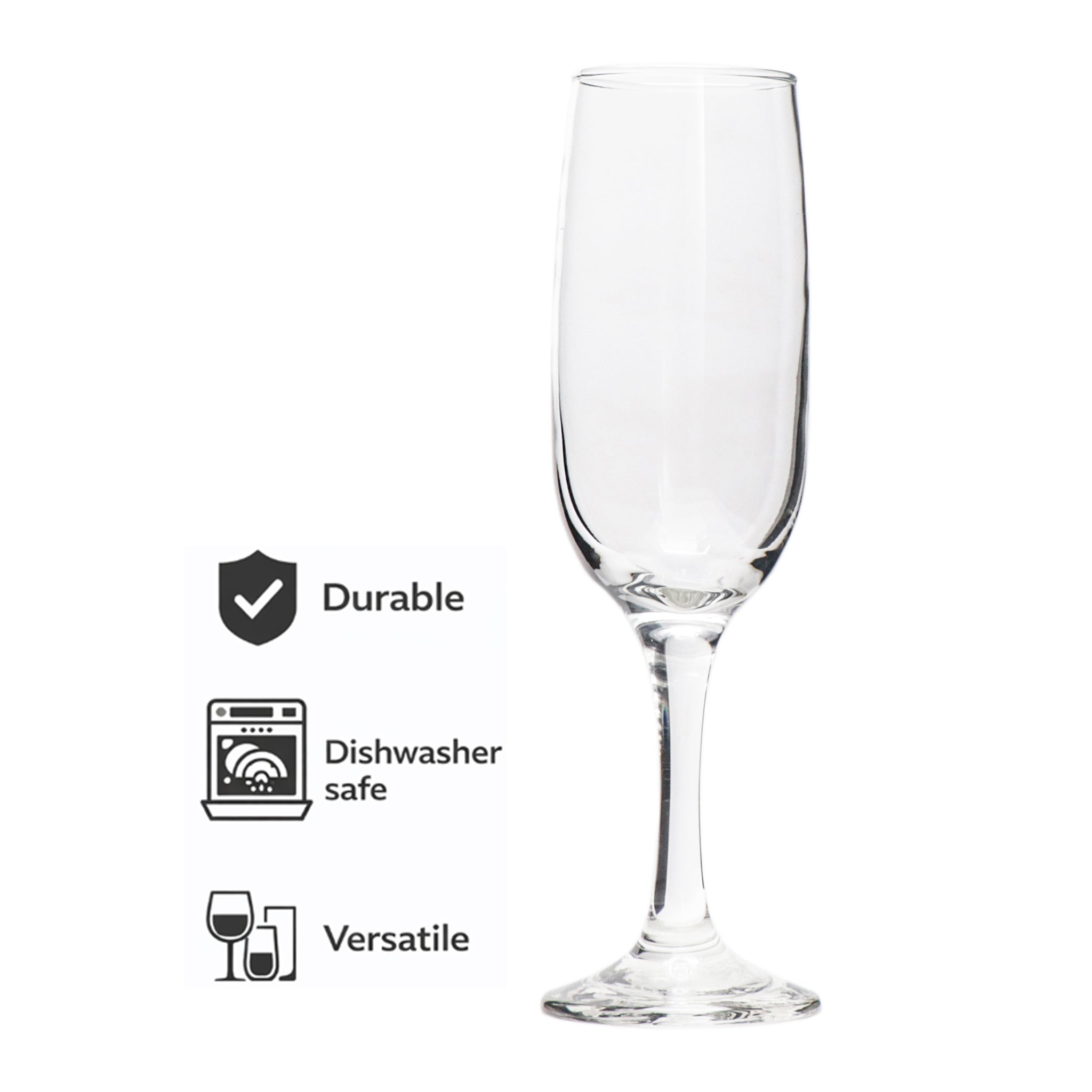 REGENT STEMMED CHAMPAGNE FLUTE GLASSES 4PK, 215ML