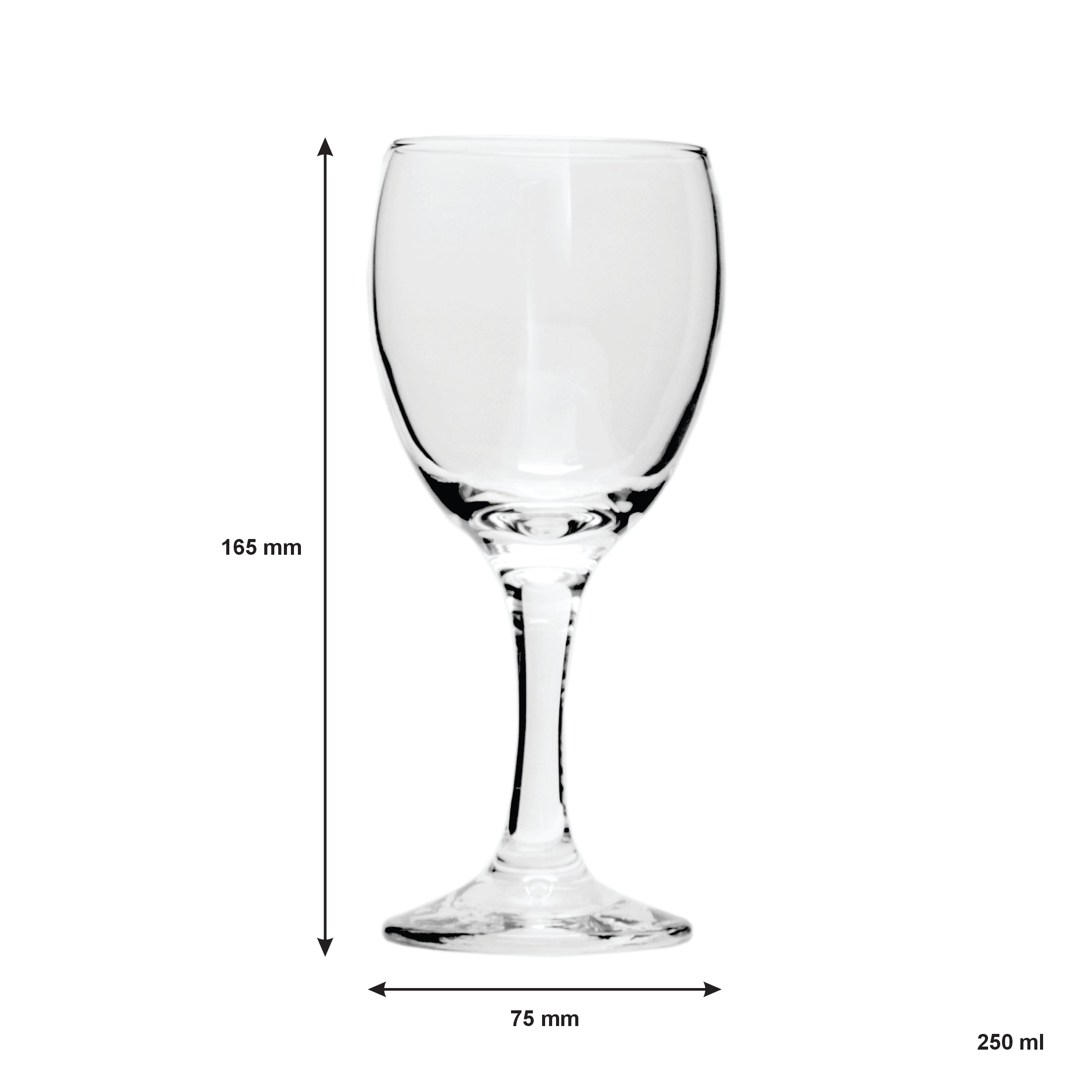 REGENT STEMMED WHITE WINE GLASSES 4PK, 250ML