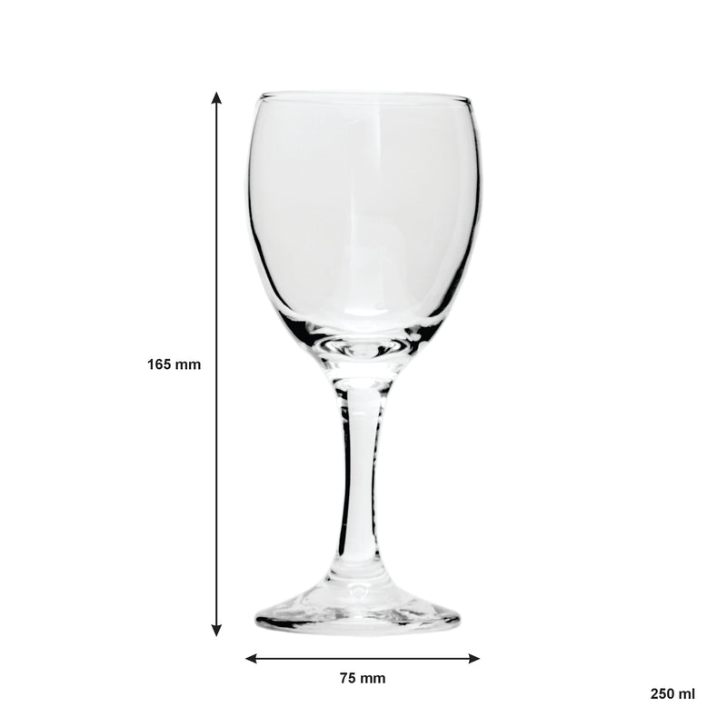 REGENT STEMMED WHITE WINE GLASS 4 PACK TRAY, (250ML)