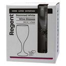 REGENT STEMMED WHITE WINE GLASS 4 PACK, (250ML)