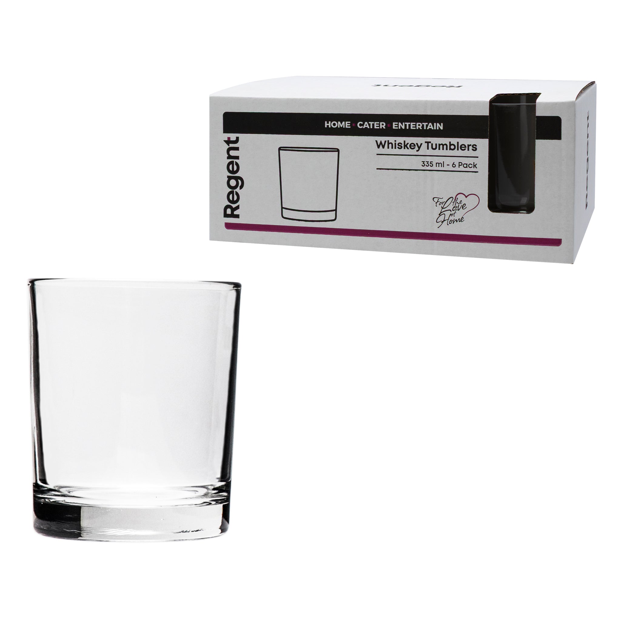 REGENT WHISKEY GLASSES 6PK, 335ML