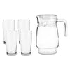 REGENT GLASS WATER JUG 1.6L + 4 WILLY TUMBLERS 380ML - 5PCS SET