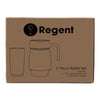 REGENT GLASS WATER JUG 1.6L + 4 WILLY TUMBLERS 380ML - 5PCS SET