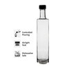 CONSOL ROUND OIL/VINEGAR BOTTLE WITH BLACK LID, 500ML