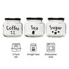 REGENT GLASS TEA, COFFEE, SUGAR PRINTED CANISTERS 3PK SET, 500ML