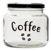 REGENT GLASS TEA, COFFEE, SUGAR PRINTED CANISTERS 3PK SET, 500ML