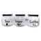 REGENT GLASS TEA, COFFEE, SUGAR PRINTED CANISTERS 3 PIECE SET, 500ML (95X100MM DIA)