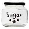REGENT GLASS TEA, COFFEE, SUGAR PRINTED CANISTERS 3PK SET, 500ML