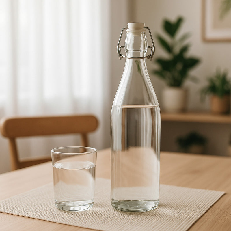 REGENT GLASS BOTTLES WITH WHITE CLIP TOP LIDS 6PK, 500ML