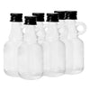 REGENT MINI GLASS BOTTLE WITH RING HANDLE AND BLACK LID 6PK, 40ML