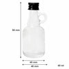 REGENT MINI GLASS BOTTLE WITH RING HANDLE AND BLACK LID 6PK, 40ML