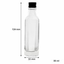 REGENT MINI GLASS BOTTLE WITH BLACK LID 6PK, 50ML