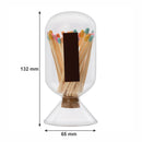 REGENT GLASS MATCHSTICK CLOCHE WITH STRIKER - INCLUDES 40 LONG-STEM MATCHES