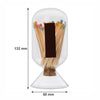 REGENT GLASS MATCHSTICK CLOCHE WITH STRIKER - INCLUDES 40 LONG-STEM MATCHES