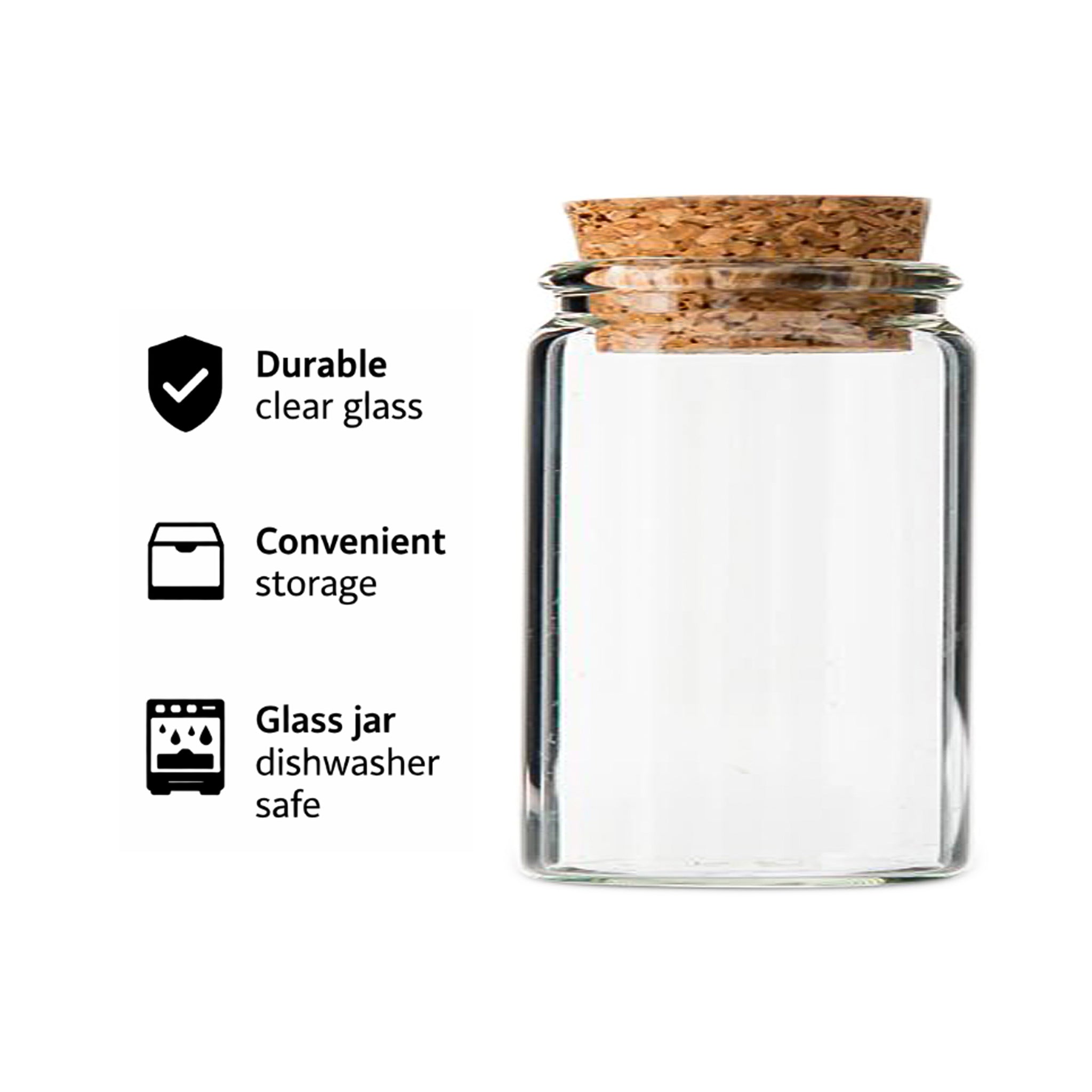 REGENT GLASS BOTTLES WITH CORK LIDS 4PK, 50ML