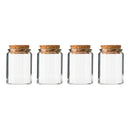 REGENT GLASS BOTTLES WITH CORK LIDS 4PCS, 50ML (47MM DIAX58MM)