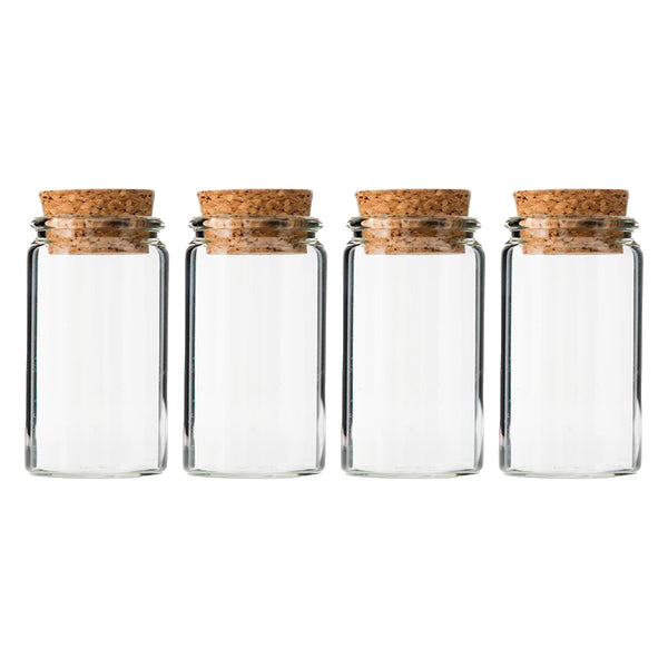 REGENT GLASS BOTTLES WITH CORK LIDS 4PCS, 75ML (47MM DIAX75MM)