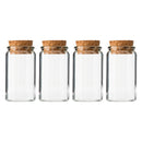 REGENT GLASS BOTTLES WITH CORK LIDS 4PCS, 75ML (47MM DIAX75MM)