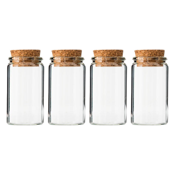 REGENT GLASS BOTTLES WITH CORK LIDS 4PCS, 75ML (47MM DIAX75MM)