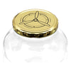 REGENT GLASS STORAGE JAR WITH GOLD LID LIFE IS A JOURNEY & AVIATORS CLUB 2PK, 2L