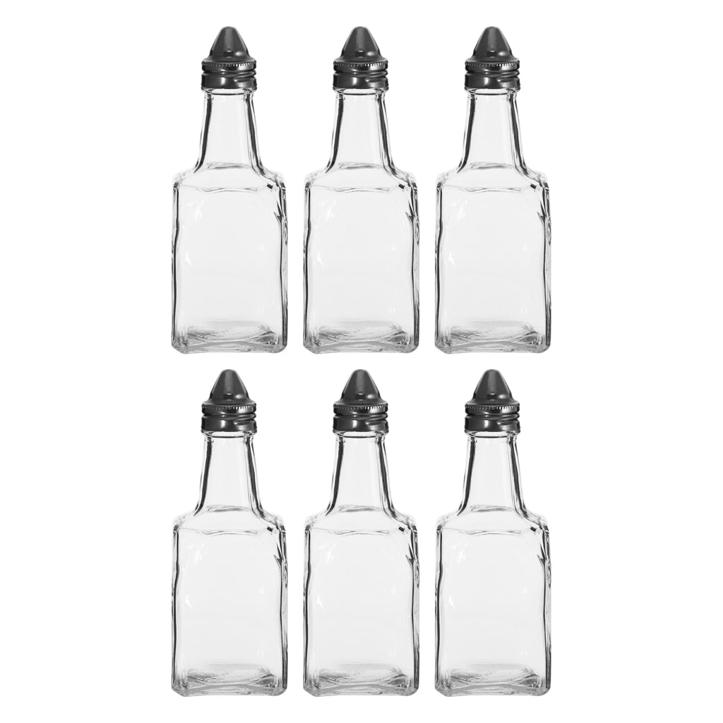 REGENT SQUARE BASE OIL & VINEGAR GLASS BOTTLE 6 PACK, 200ML