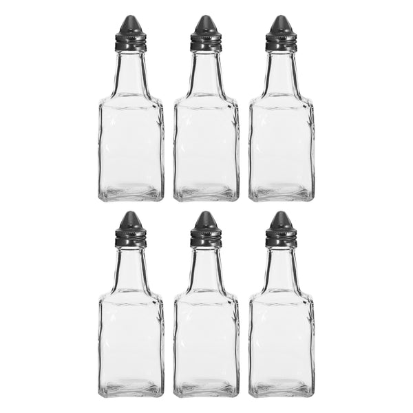 REGENT SQUARE BASE OIL & VINEGAR GLASS BOTTLE 6 PACK, 200ML