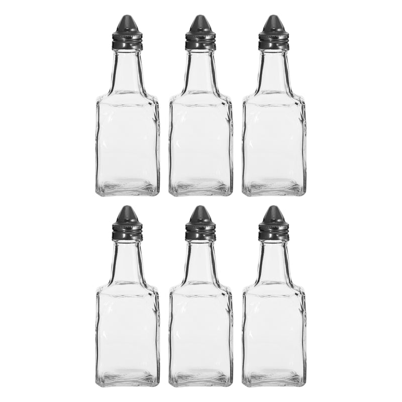 REGENT SQUARE BASE OIL & VINEGAR GLASS BOTTLE 6 PACK, 200ML (148X54X54MM)