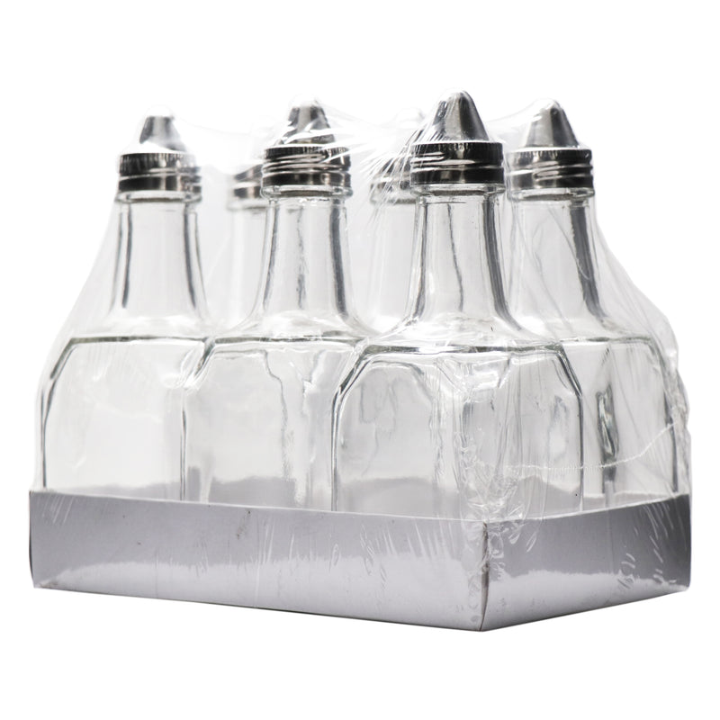 REGENT SQUARE BASE OIL & VINEGAR GLASS BOTTLE 6 PACK, 200ML (148X54X54MM)