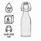 REGENT GLASS BOTTLES WITH WHITE CLIP TOP LIDS 6 PACK, 250ML