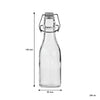 REGENT GLASS BOTTLES WITH WHITE CLIP TOP LIDS 6 PACK, 250ML (58MM DIAX195MM)