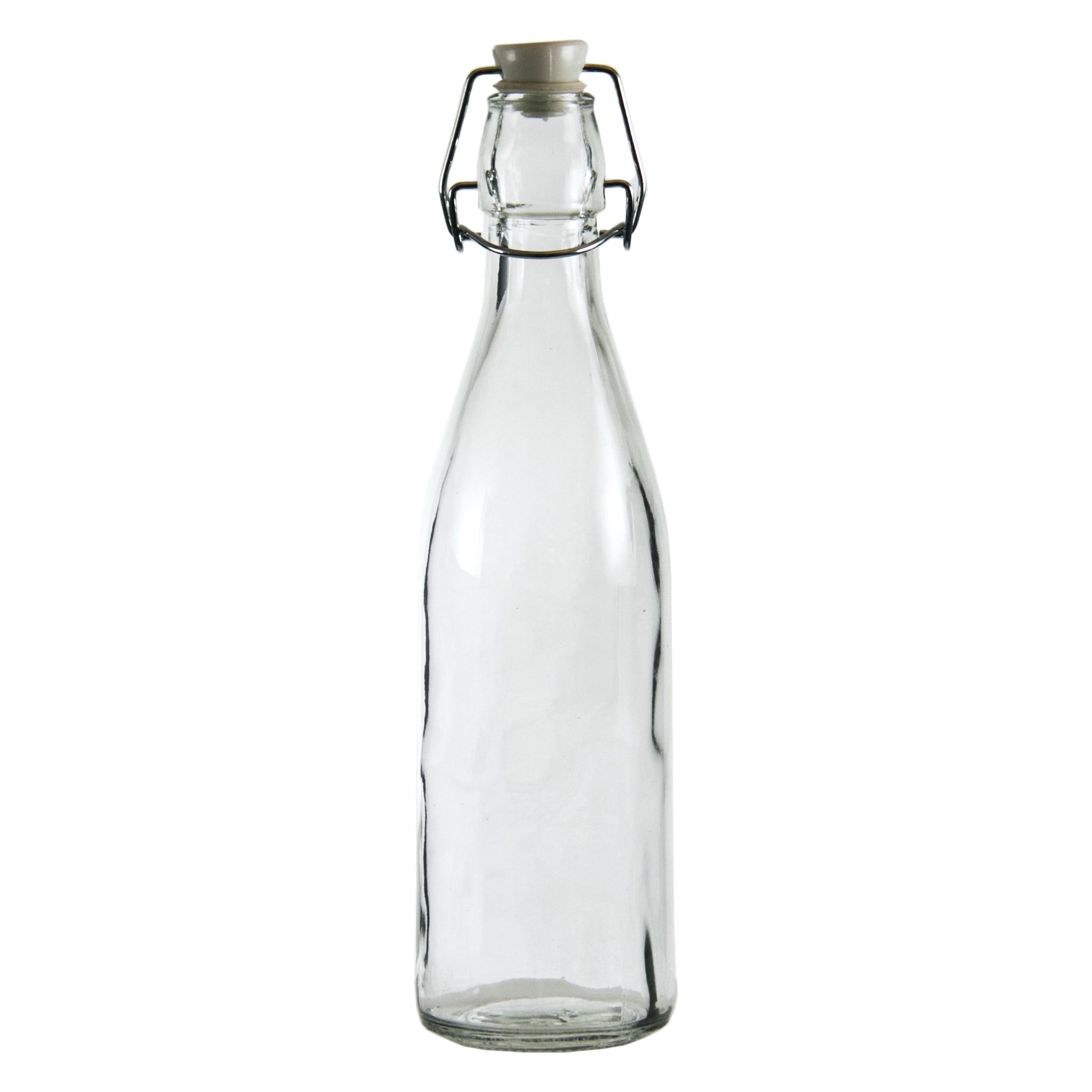 REGENT GLASS BOTTLES WITH WHITE CLIP TOP LIDS 6PK, 500ML